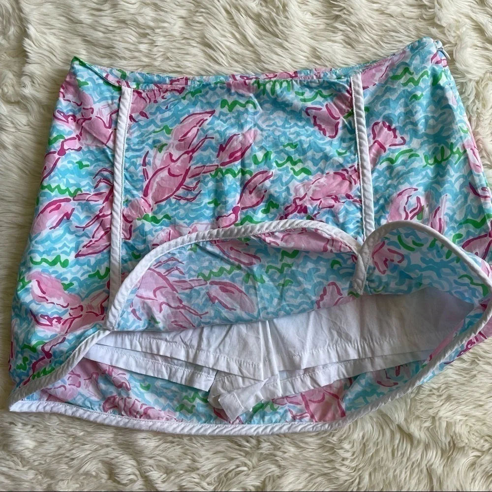 Lilly Pulitzer skirt skort cala in lobstah roll mini colorful blue pink 0